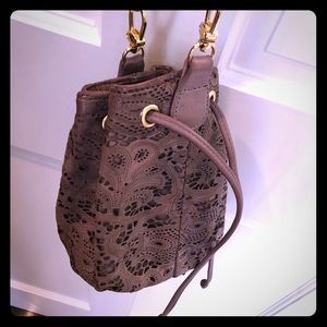 CC Skye Nika Leather Lace Bucket Bag Lavender